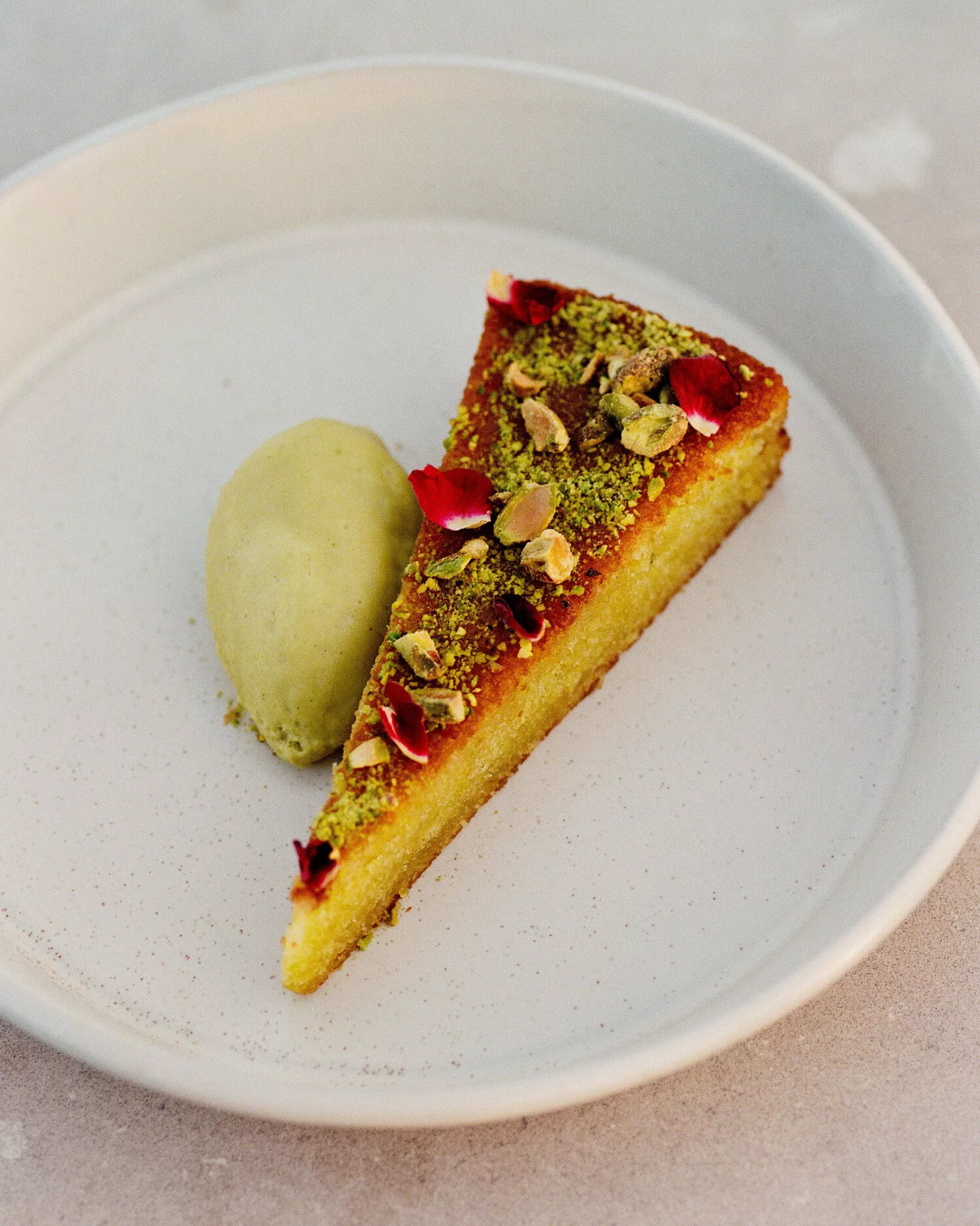 Pistachio Olive Oil Cake at El Encanto